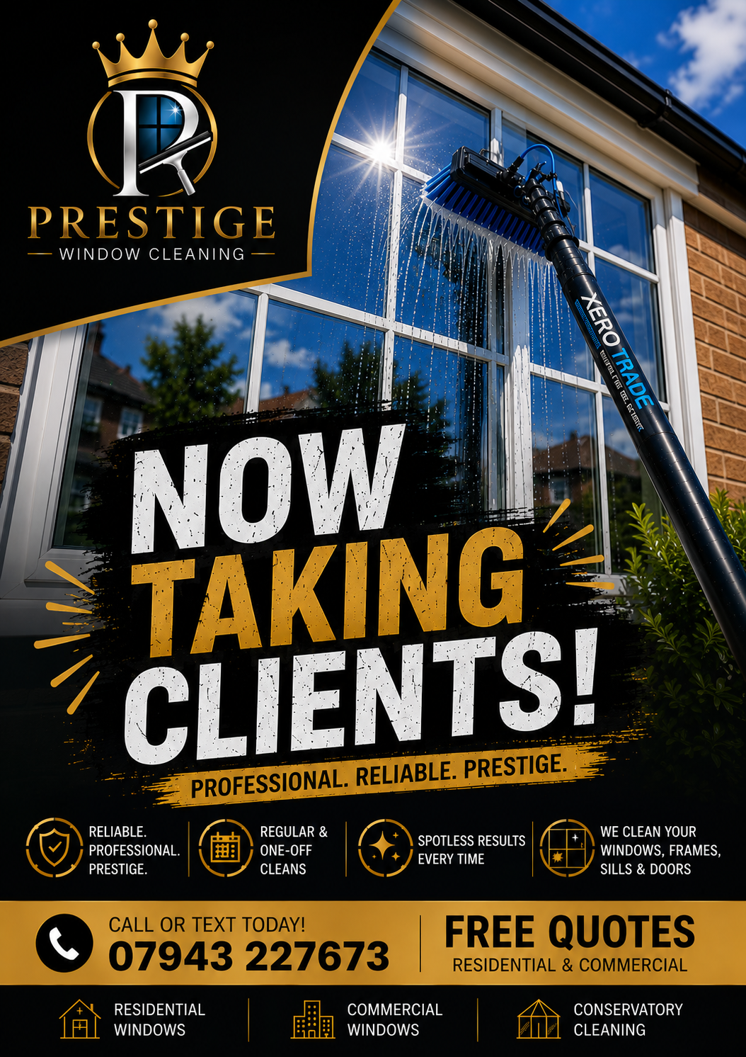 Prestige Window Cleaning leaflet